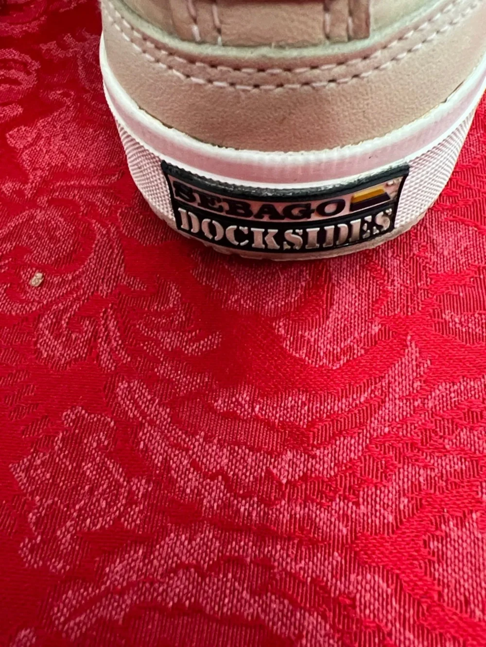 Sebago Docksides Boat Shoes Men's 7.5 Cream Leather Lace Up Moc Toe